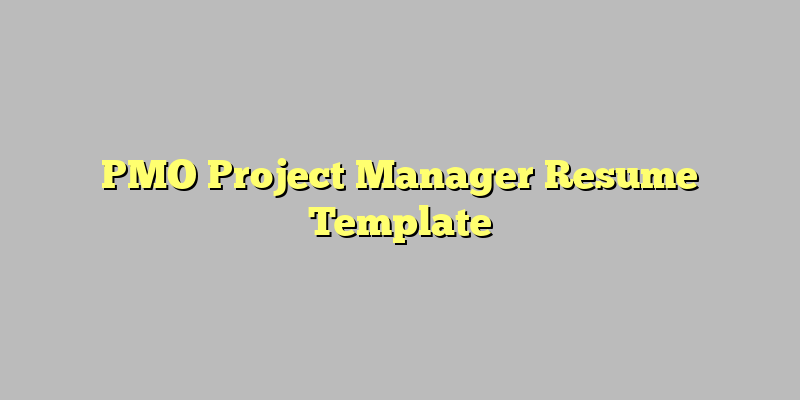 PMO Project Manager Resume Template